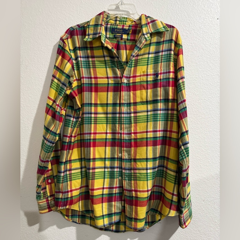 Yellow Plaid Polo Shirt